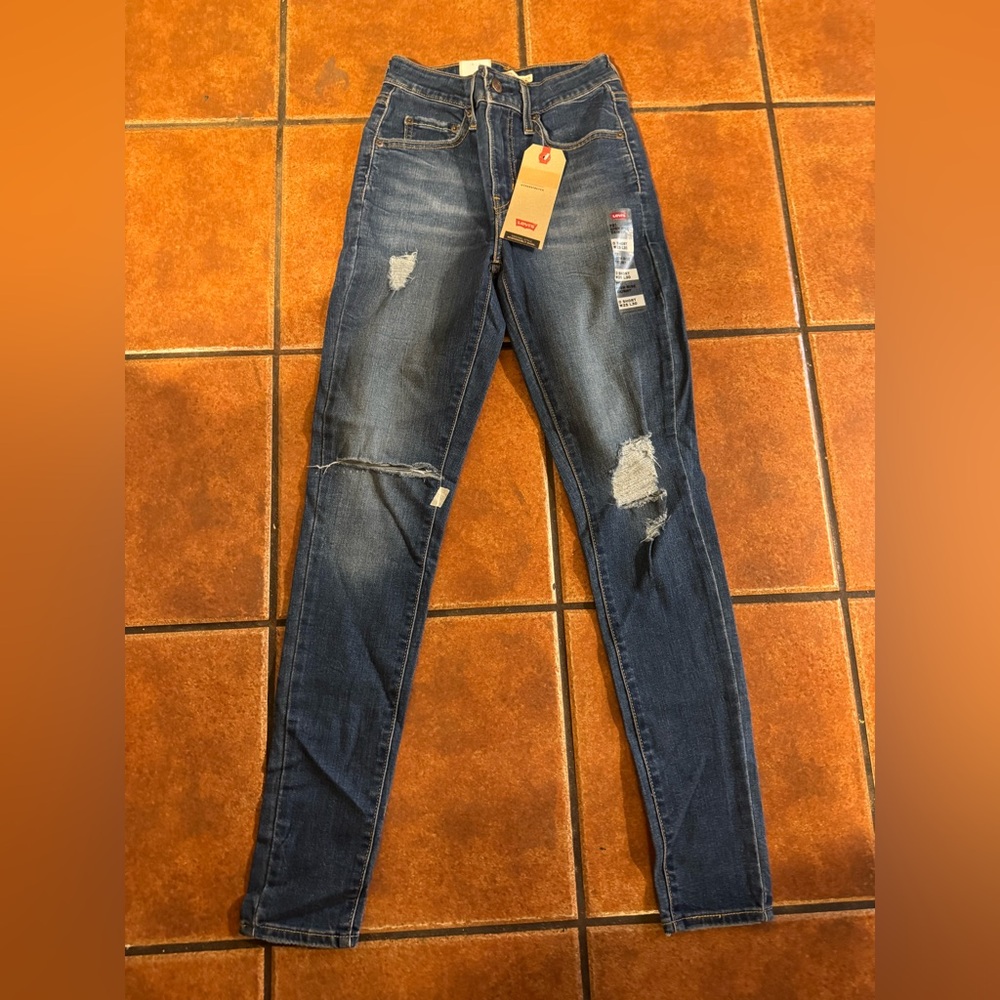 Levi's Blue Skinny Distressed Jeans
